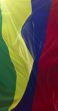 Flag of Mauritius. 4K Vertical. Loop