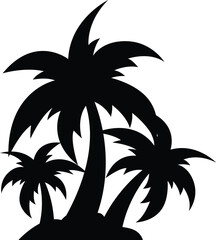 Palm tree or coconut tree, beach logo vector file