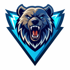 Cool Esport logo , with bear roared , 