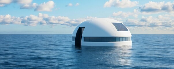 Futuristic wave energy generator harnessing ocean tides for sustainable electricity