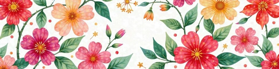 Abstract floral pattern in bright colors and soft watercolor style , abstract art, template graphics, floral patterns