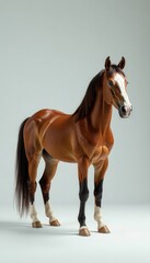 Obraz premium A horse standing alone in a clean environment, animal, farm, horses
