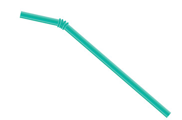 Flexible green plastic drinking straw
