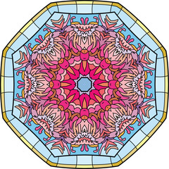 Colorful cute Mandalas. Decorative unusual round ornaments.