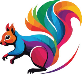 Colorful Squirrel vector design, Squirrel logo and icon Design, Squirrel vector design