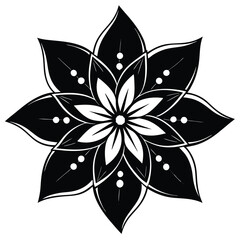 Jasmine flower black and white abstract flower