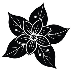 Jasmine flower black and white abstract flower