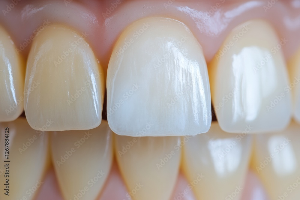 Poster Before and after teeth whitening showing noticeable improvement in color and brightness. Generative AI