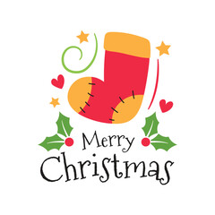 Merry christmas illustration design for new year