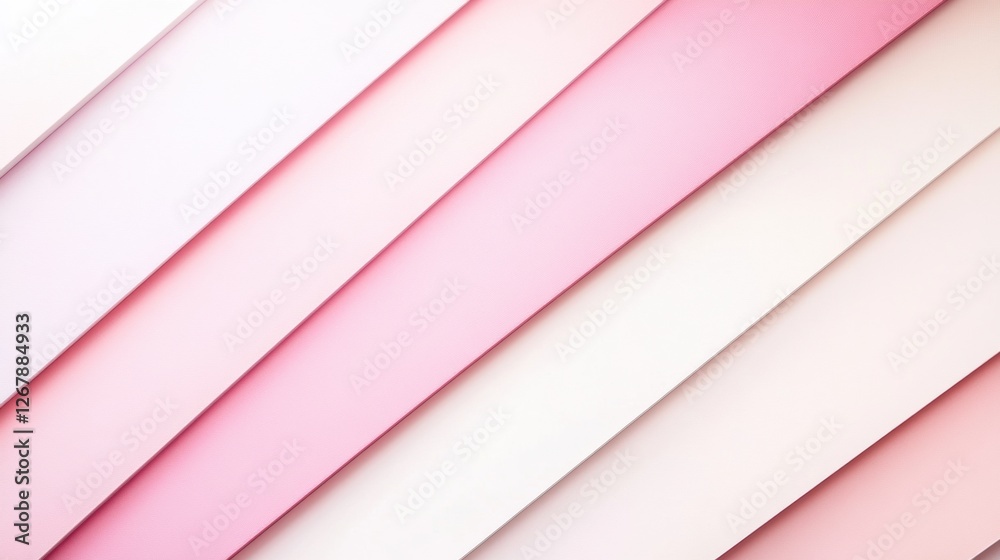 Poster colorful pink and cream diagonal stripes created by layered paper for artistic backgrounds or design
