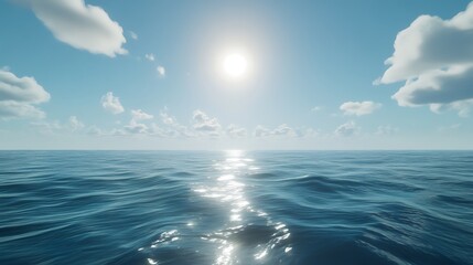 Fototapeta premium Shining sun above tranquil ocean waves pictures