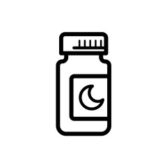 bottle with sleeping pills - vector icon