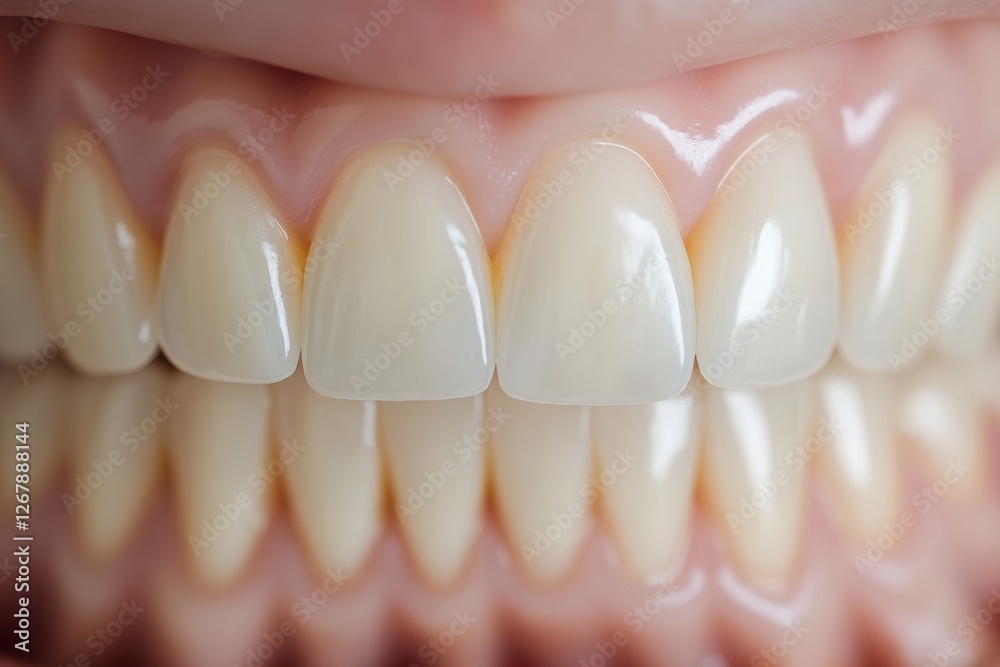 Poster visible transformation of teeth before and after whitening showcasing bright smile and improved dent