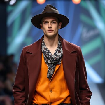 modelo hombre en pasarela moda