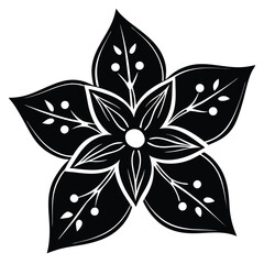 Jasmine flower black and white abstract flower