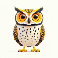 Obraz premium Cute and Colorful Cartoon Owl with Prominent Features and Personality