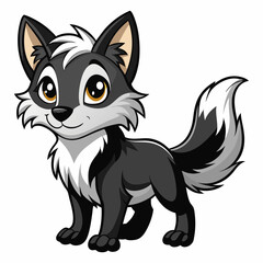 Cute Cartoon wolf  Vector Illustration