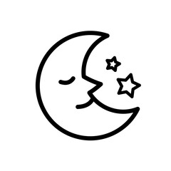 Obraz premium sleeping moon - vector icon