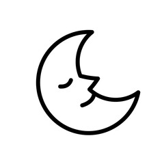 sleeping moon - vector icon