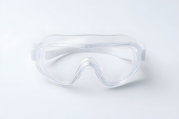 Transparent safety eyewear for protecting eyes from hazards. Goggles for industrial, medical, or laboratory use, ensuring clear vision and secure fit.
