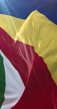 Flag of Seychelles. 4K Vertical. Loop