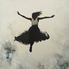 Woman in Flight: A Dance of Freedom and Grace
