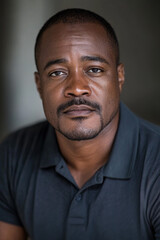 Obraz premium Portrait of an american african male with mustache and goatee