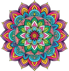 Hand drawing Mandala Vector  design, Mandala pattern colored background, Vector Illustration.