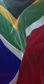 South Africa flag. 4K Vertical. Loop