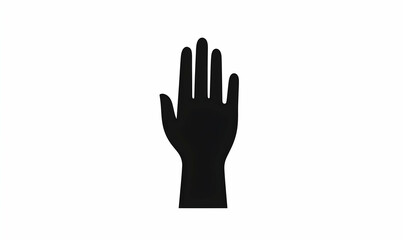 Obraz premium Black Silhouette of a Raised Hand Gesture for Various Uses