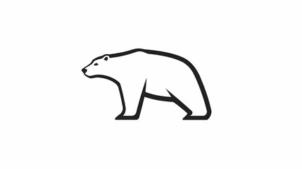 Minimalist Black and White Bear Silhouette for Creative Projects