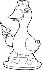 Duck Nurse Syringe Animal Vector Graphic Art Illustration