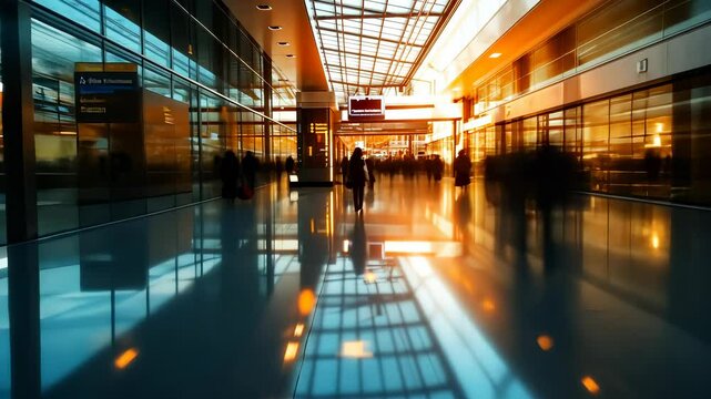Couple walking through bustling shopping center, blurred people crowd conveying urban anonymity and fast paced consumer lifestyle background video 4k