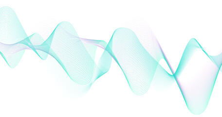 Vector abstract colorful flowing wave lines isolated on white background. Design element for technology, science, modern concept.