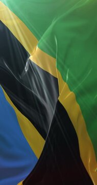 Flag of Tanzania. 4K Vertical. Loop