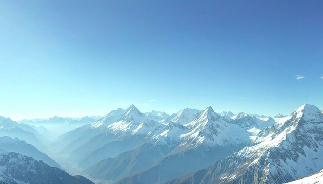 Snow-capped mountains under clear blue sky - Powered by Adobe