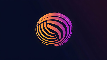 Vector Design of Global Network Logo with Radiating Lines Representing Digital Communication