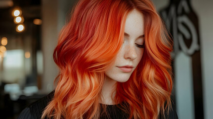 Naklejka premium woman with long hair