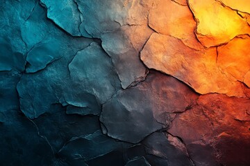Naklejka premium Abstract stone texture with blue and orange hues