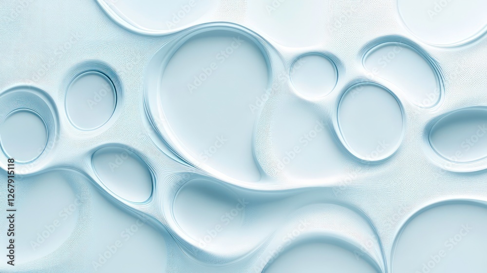 Poster abstract light blue wavy shapes background, suitable for website header or digital art