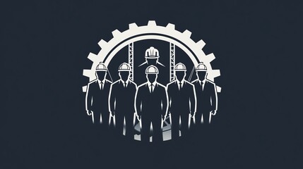 Collaboration Icon of Engineers and Builders Team
