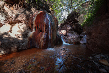Piedra de colores (color stone). Hot spring,  thermal river at La Escalera, Michoacan.