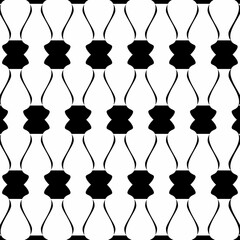 seamless pattern with black and white vases, set of black and white lingerie, bikini, Graceful Blooms in Glass Vase, flower vase, black and white silhouette illustration,Flower vase, vector.