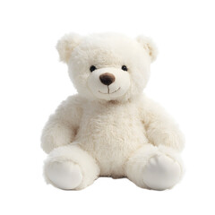 Obraz premium Adorable White Teddy Bear Isolated on Transparent Background