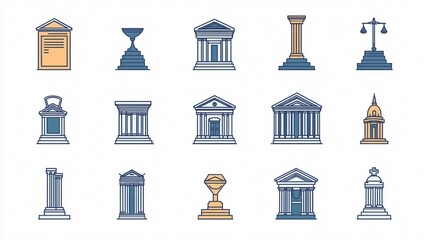 Professional Law and Finance Pillar Vector Icon