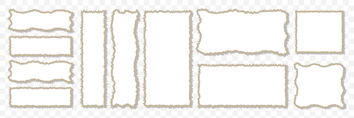 Torn paper frame border rectangular. EPS 10.