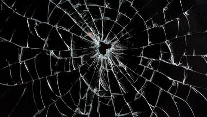 Broken glass with a black background, texture, overlay, broken glass, cracked glass