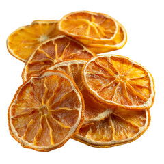 dried orange slices isolated on white