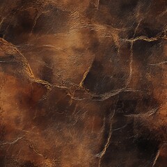 Seamless Pattern - Dark Brown Leather Texture Background