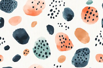 Animal Grunge Leather Textile. Leopard Dots Watercolor Repeat. Jungle Design.